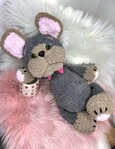Crochet doll designer Daria Kiseleva French Bulldog pattern by fancybullcreations