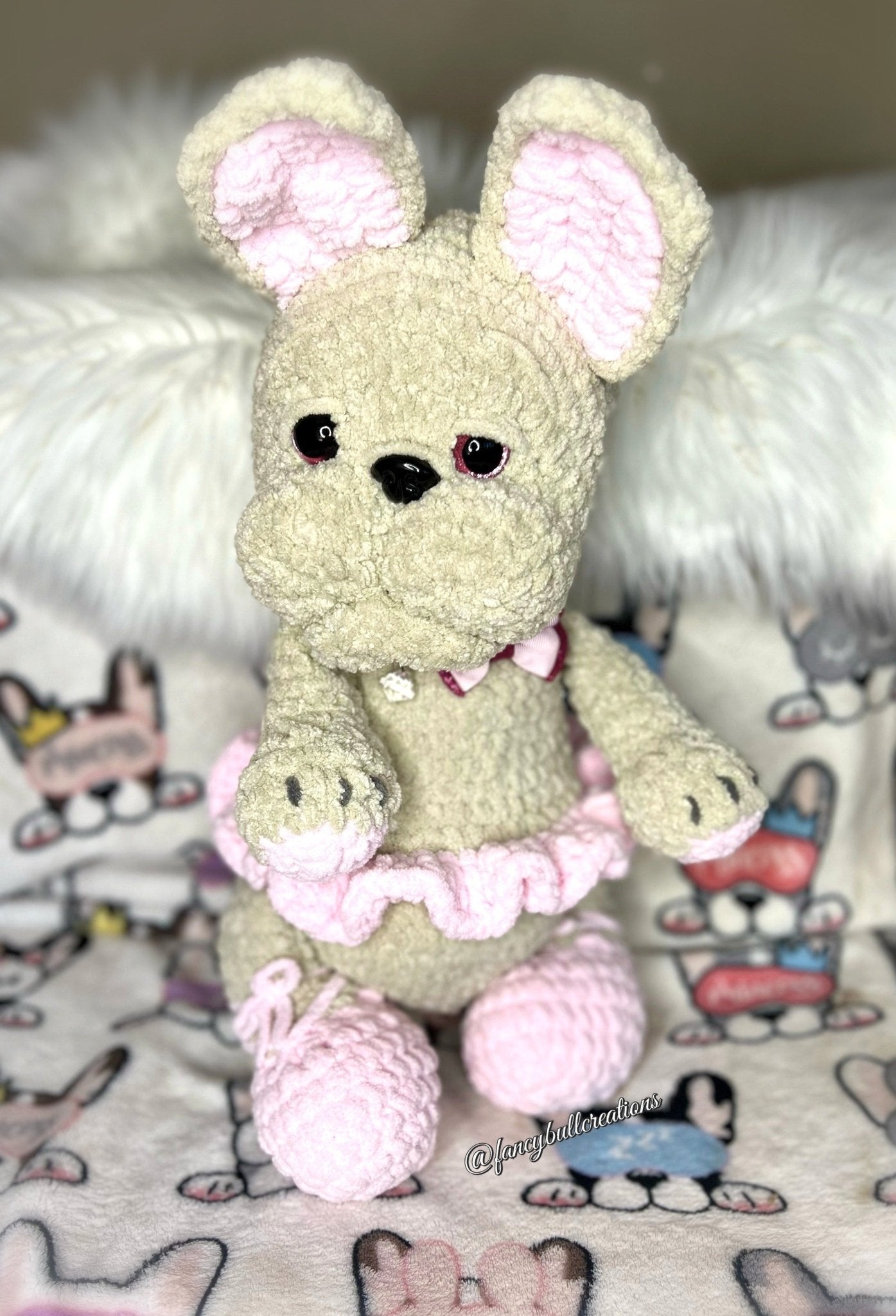 Ballerina French Bulldog crochet Plushie - FancyBull Creations