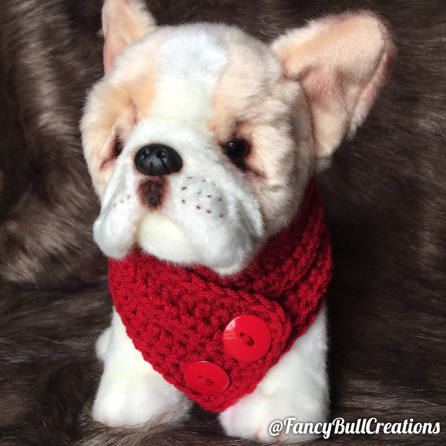 Handmade crochet puppy dog scarf small - Main Image