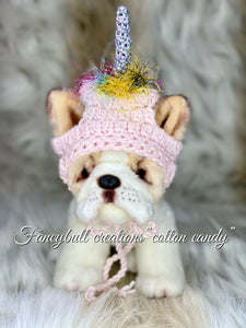 Handmade crochet Unicorn puppy dog hat FANCYBULL CREATIONS