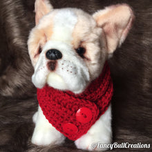Load image into Gallery viewer, Handmade crochet puppy dog scarf small FANCYBULL CREATIONS