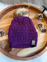 Load image into Gallery viewer, wine color crochet beanie hat pattern