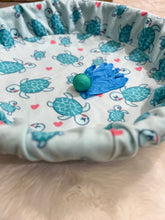 Load image into Gallery viewer, Small Fleece newborn puppy Whelping Pool Cover Sea Turtle Print
