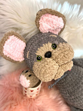 Load image into Gallery viewer, blue tri frenchie amigurumi by fancybullcreations