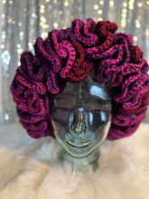 Load image into Gallery viewer, burgundy ruffle hat by fancybullcreations