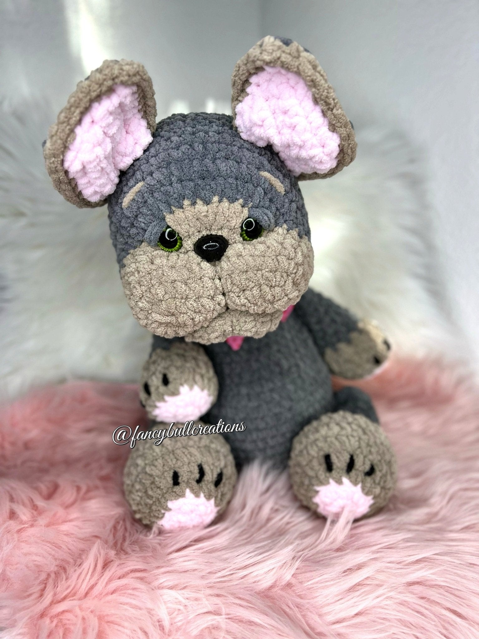 Blue Tri French Bulldog crochet Plushie - FancyBull Creations