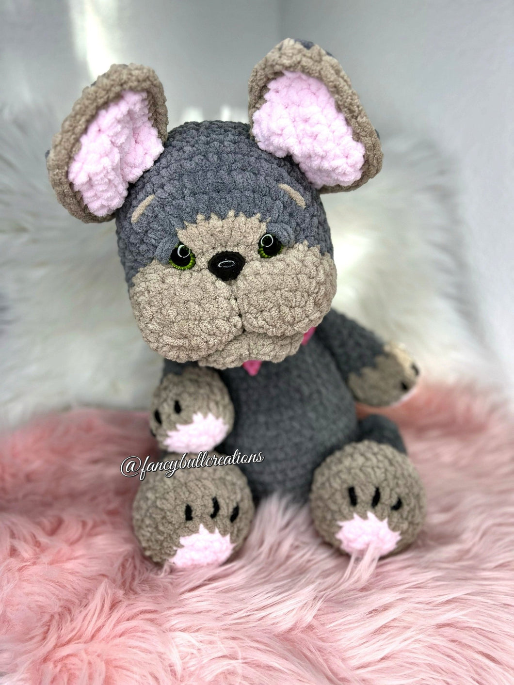 Blue Tri French Bulldog crochet Plushie - FancyBull Creations