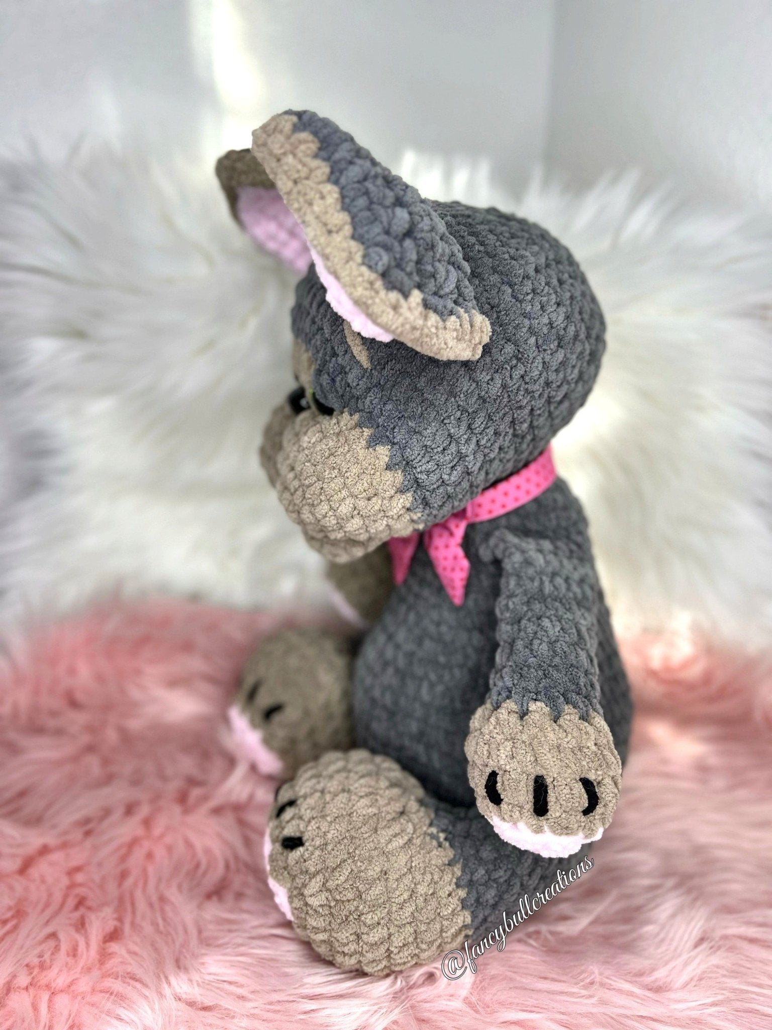 Blue Tri French Bulldog crochet Plushie - FancyBull Creations