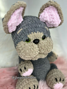 Blue Tri French Bulldog crochet Plushie - FancyBull Creations