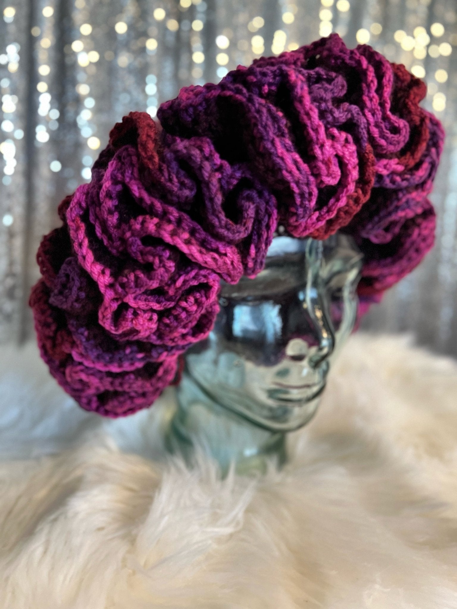 Burgundy Wine Extreme Ruffle Hat - FancyBull Creations