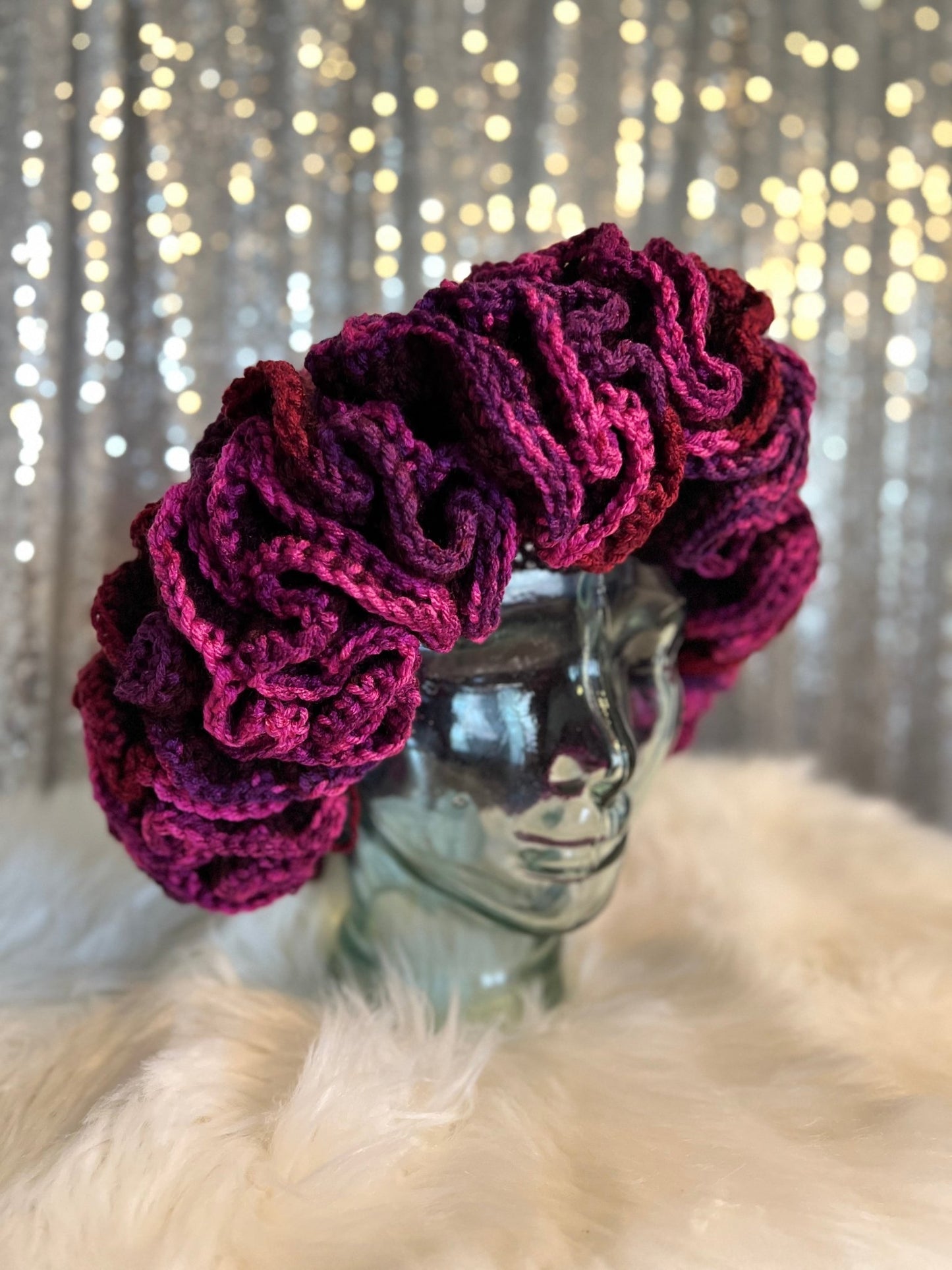 Burgundy Wine Extreme Ruffle Hat - FancyBull Creations