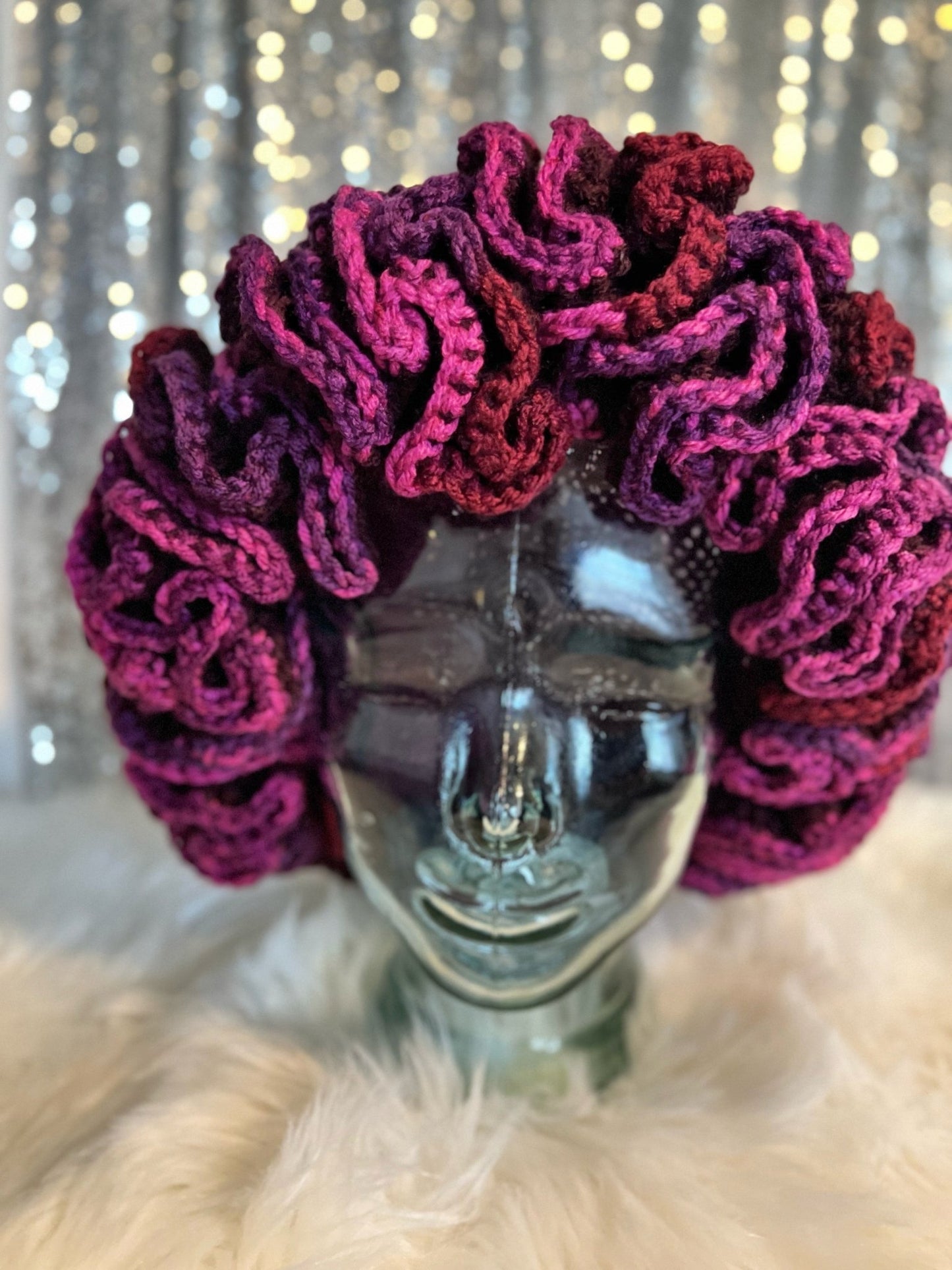 Burgundy Wine Extreme Ruffle Hat - FancyBull Creations