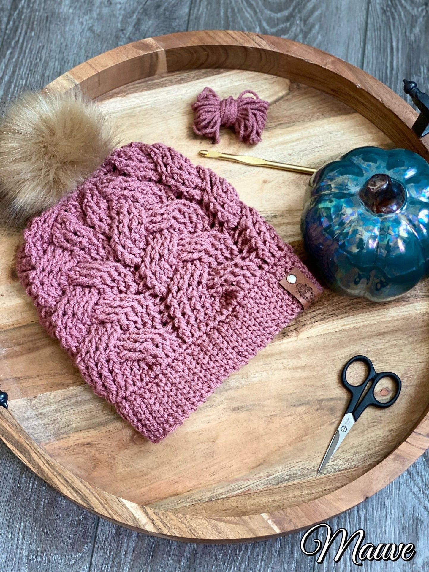 Cable Crochet Winter Beanie Toque - FancyBull Creations