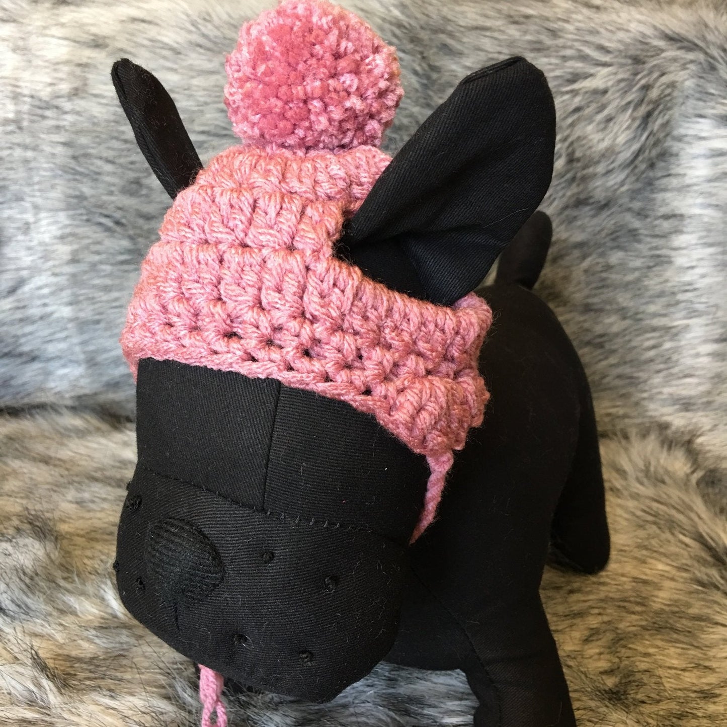 Handmade crochet Furbaby & Mom beanie hat set - FancyBull Creations