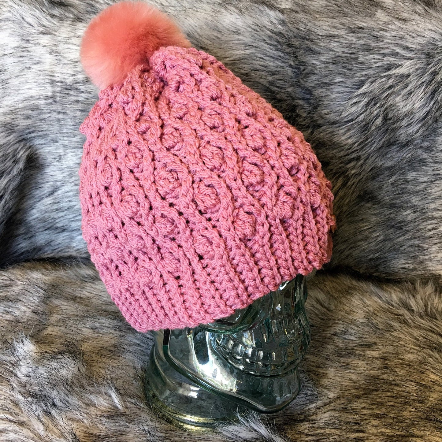 Handmade crochet Furbaby & Mom beanie hat set - FancyBull Creations