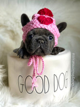 Load image into Gallery viewer, Handmade crochet heart puppy dog hat - FancyBull Creations