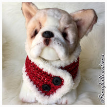 Load image into Gallery viewer, Handmade crochet holiday button pet scarf - FancyBull Creations