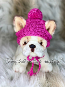 Handmade Crochet puppy dog beanie hat French Bulldog - FancyBull Creations