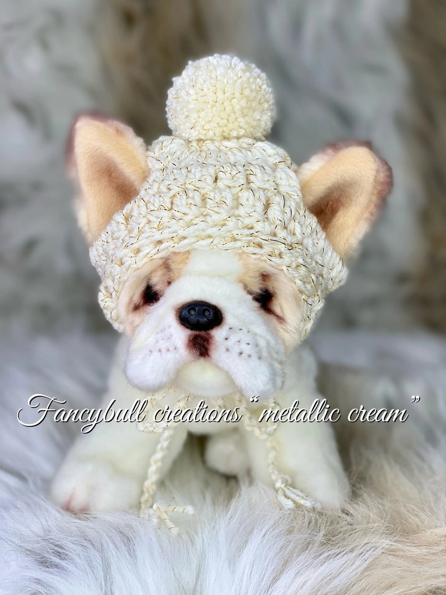 Handmade Crochet puppy dog beanie hat French Bulldog - FancyBull Creations