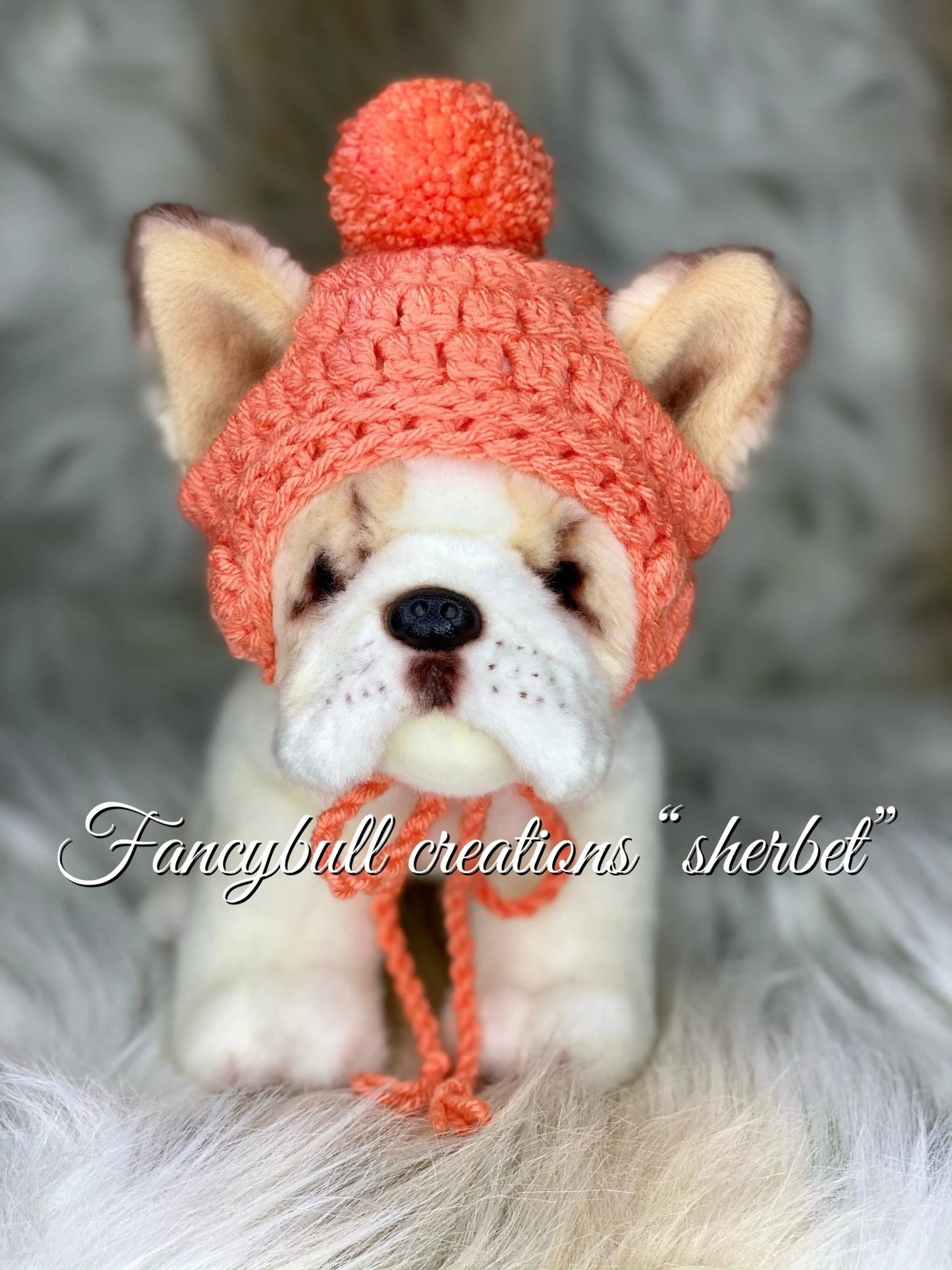 Handmade Crochet puppy dog beanie hat French Bulldog - FancyBull Creations