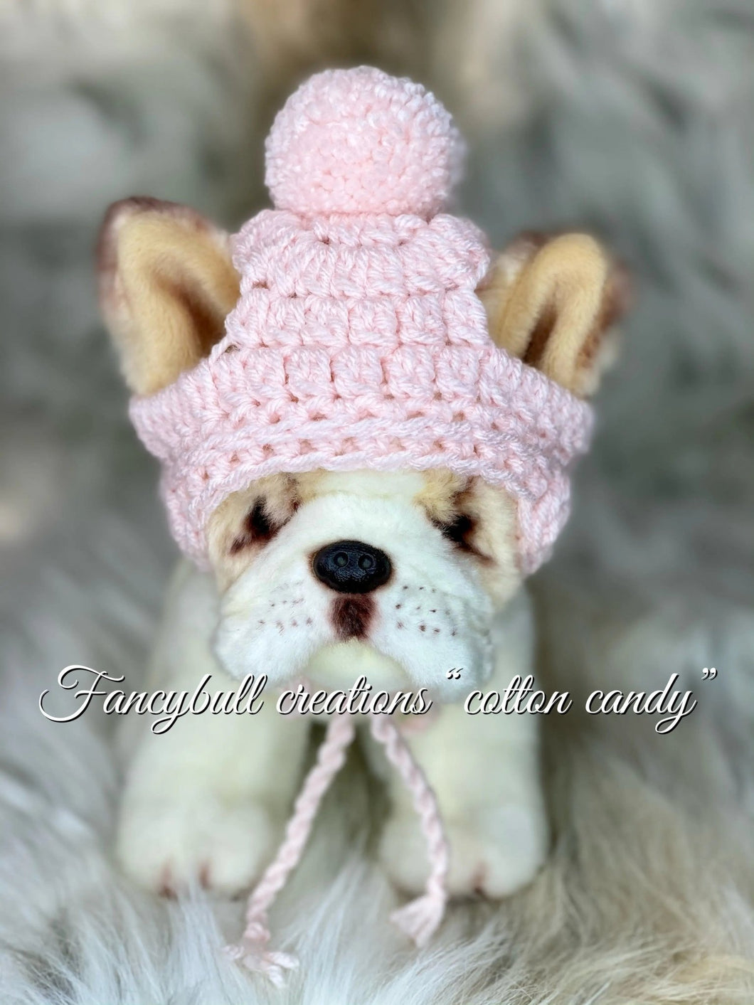 Handmade Crochet puppy dog beanie hat French Bulldog - FancyBull Creations