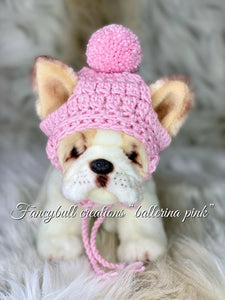 Handmade Crochet puppy dog beanie hat French Bulldog - FancyBull Creations