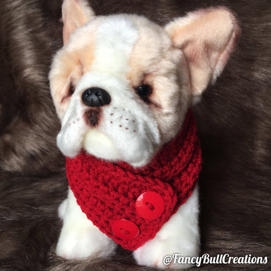 Handmade crochet puppy dog scarf small - FancyBull Creations