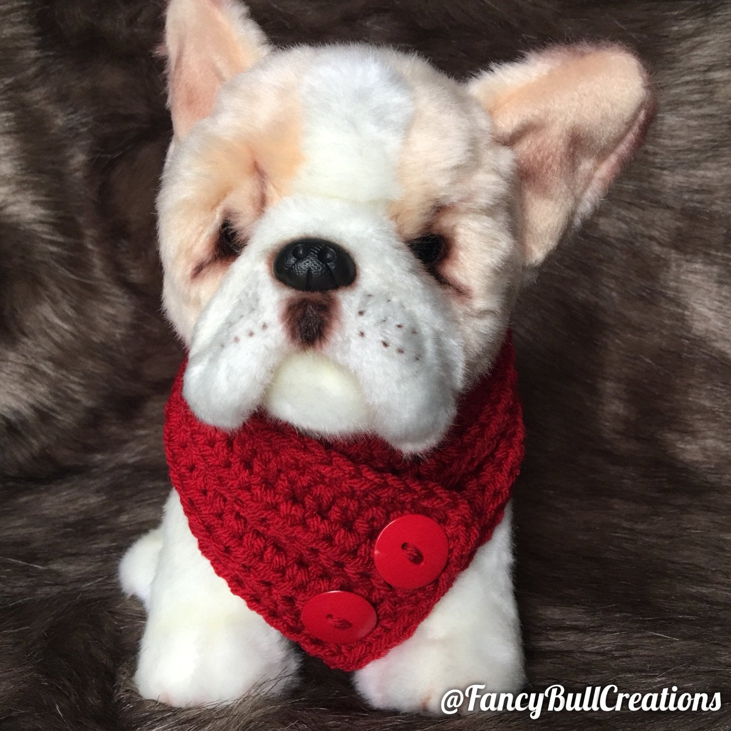 Handmade crochet puppy dog scarf small - FancyBull Creations