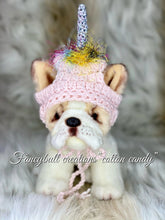 Load image into Gallery viewer, Handmade crochet Unicorn puppy dog hat - FancyBull Creations