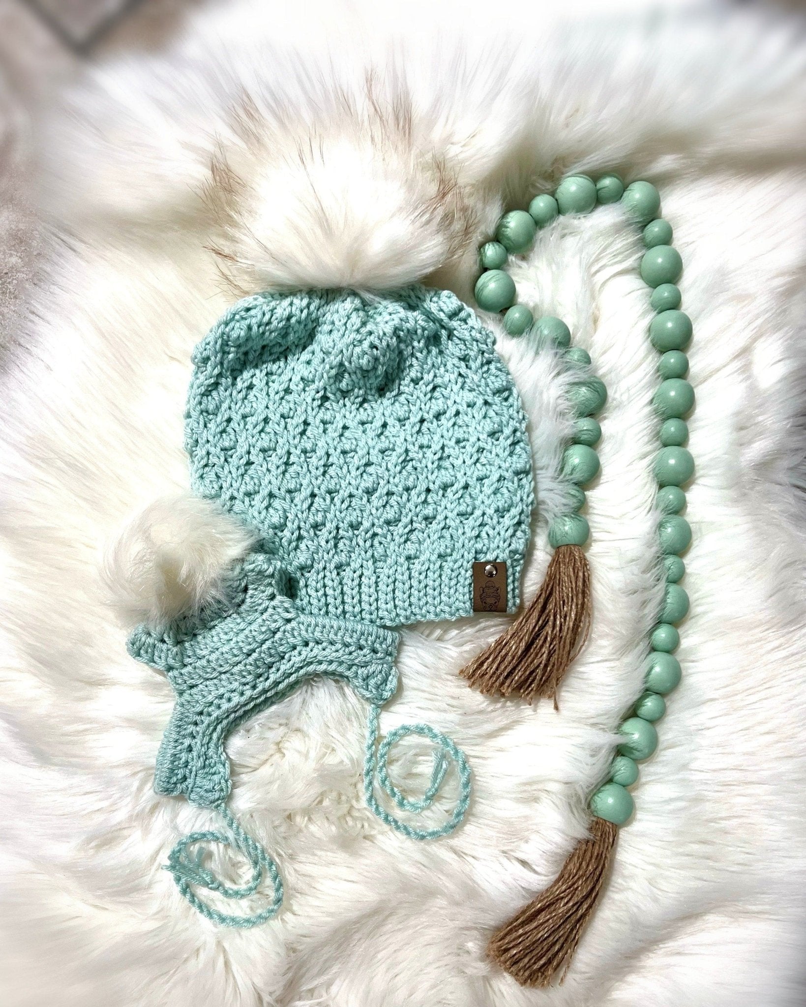 Icee Blue Mommy and Matching Dog Beanie Hat Set - FancyBull Creations