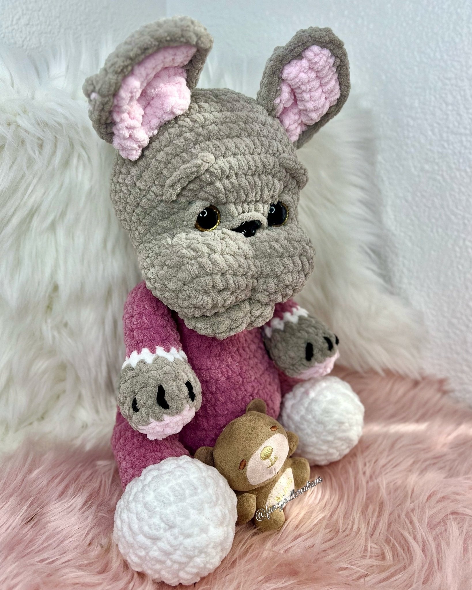 Lilac French Bulldog PJ Plushie - FancyBull Creations