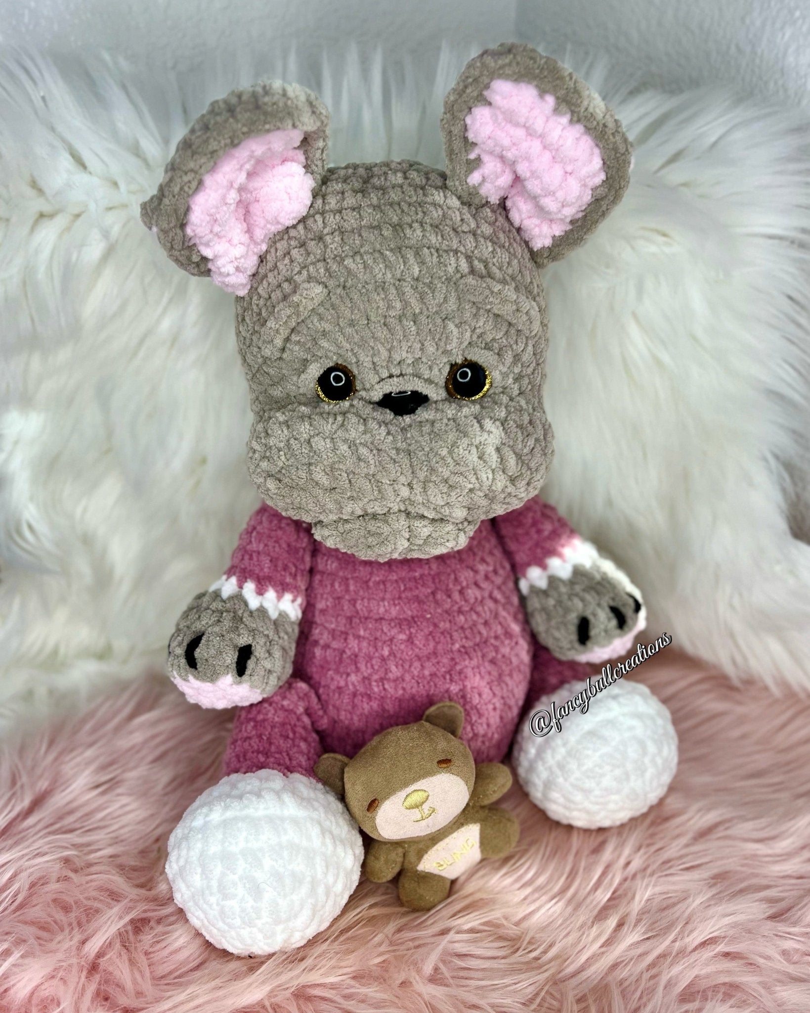 Lilac French Bulldog PJ Plushie - FancyBull Creations