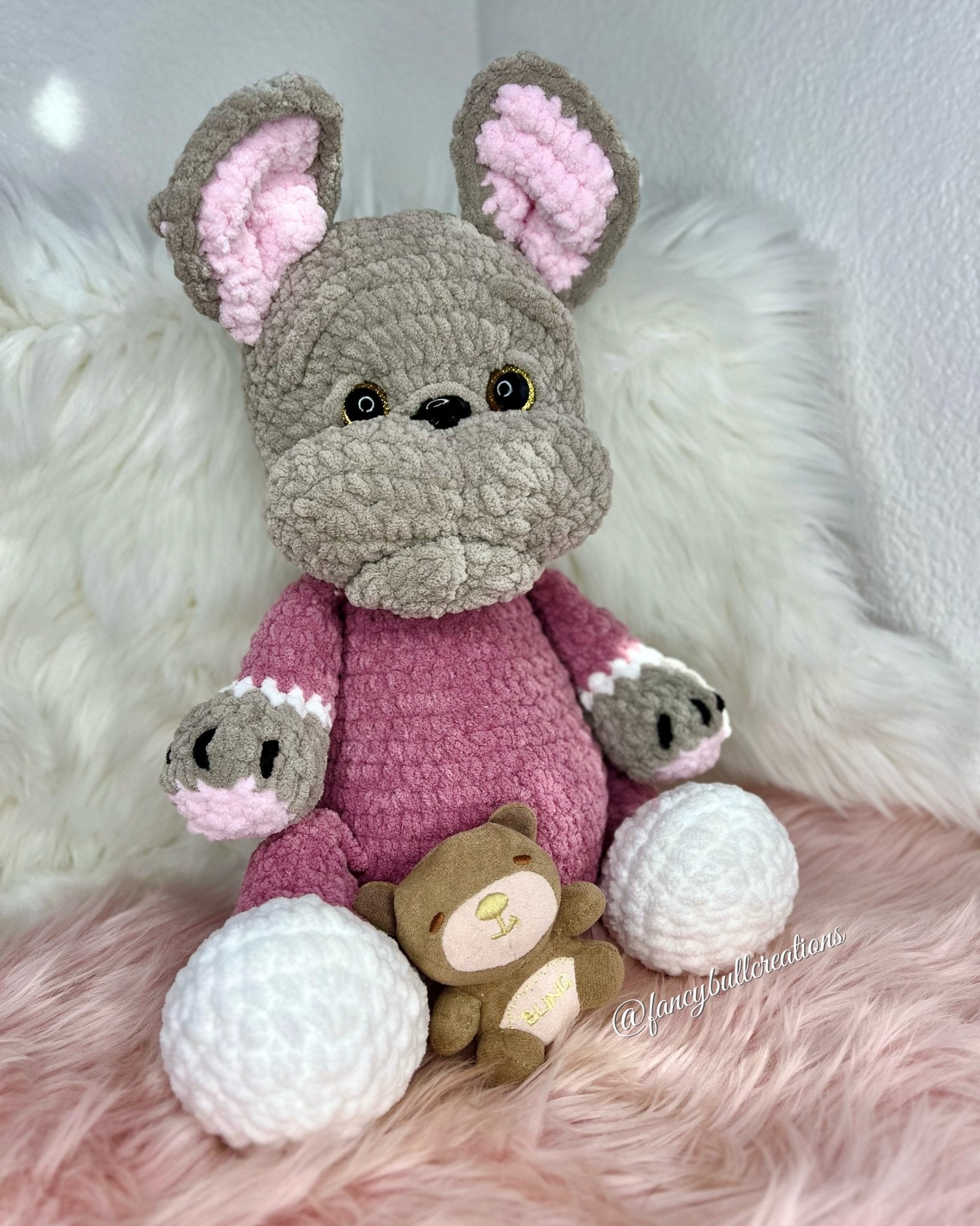 Lilac French Bulldog PJ Plushie - FancyBull Creations