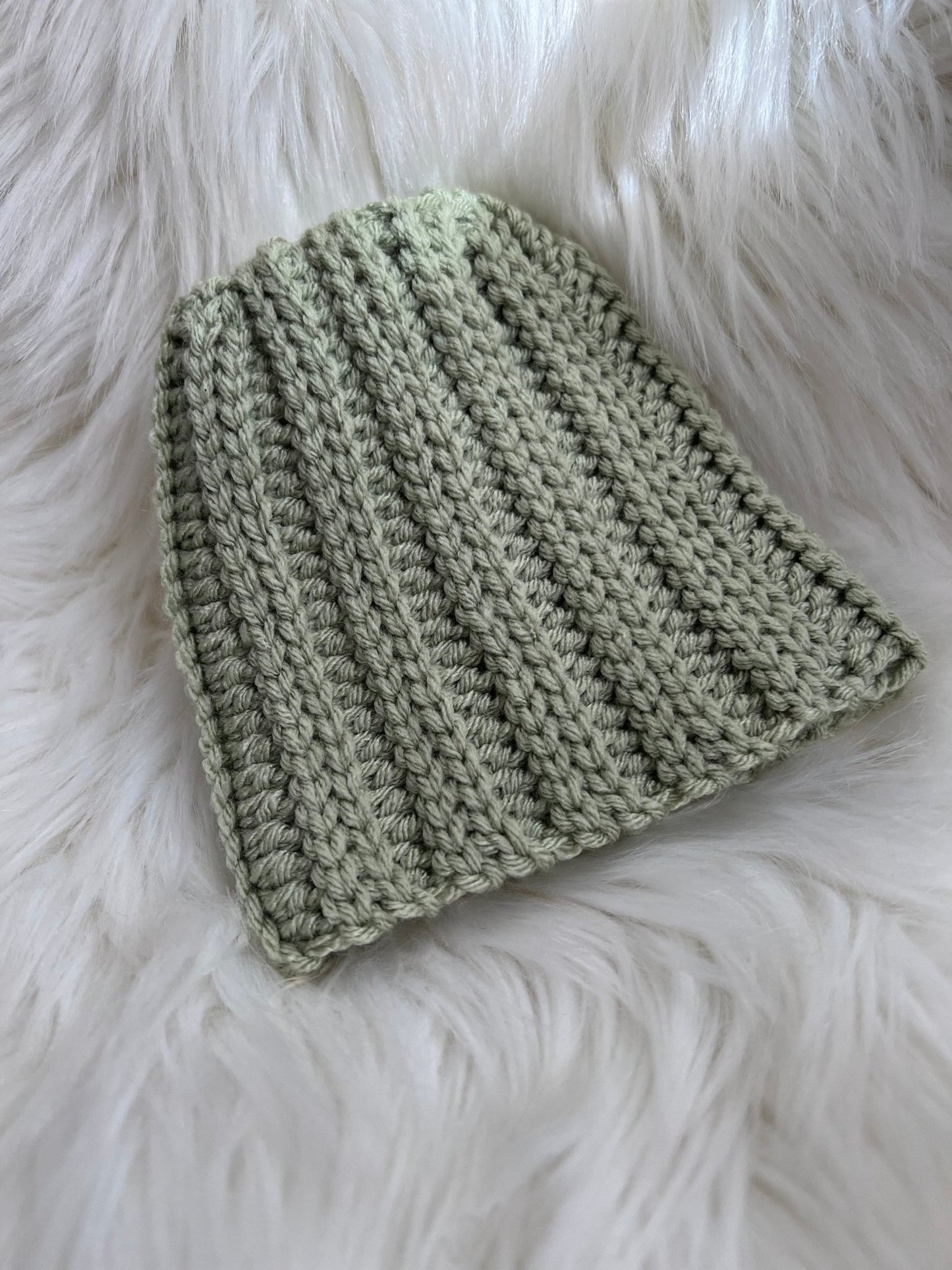 Moss Green Infant patch "Little Miracle" beanie 0 - 3 mo - FancyBull Creations