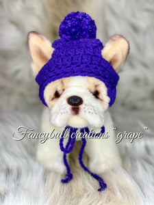 Pink and Purple Puppy Winter Hats - FancyBull Creations