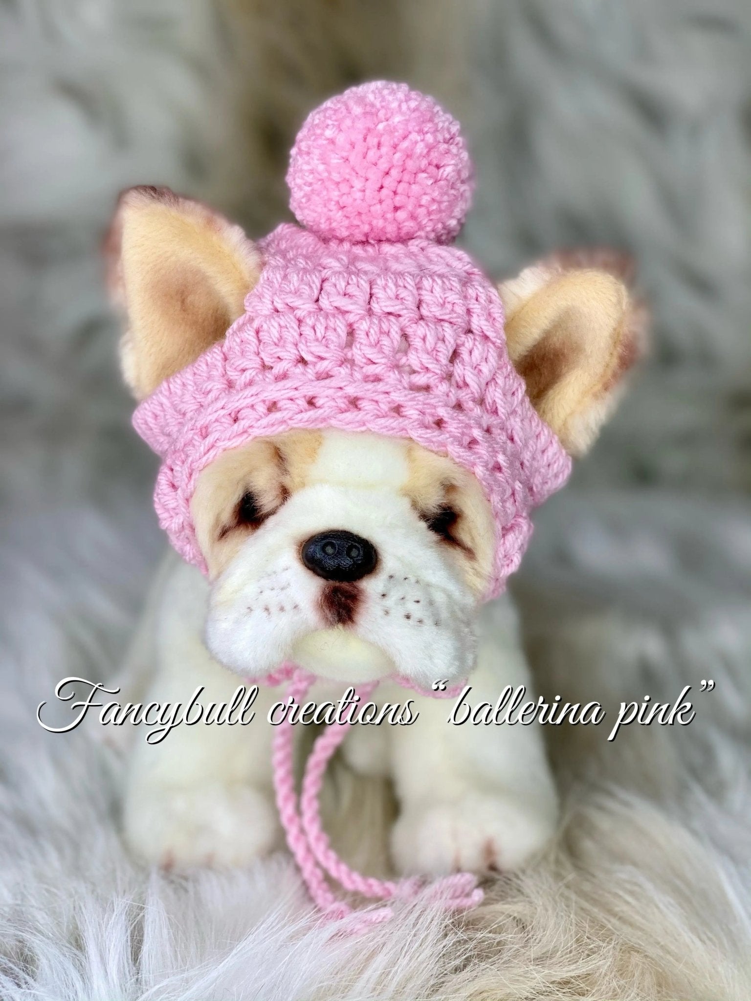 Pink and Purple Puppy Winter Hats - FancyBull Creations