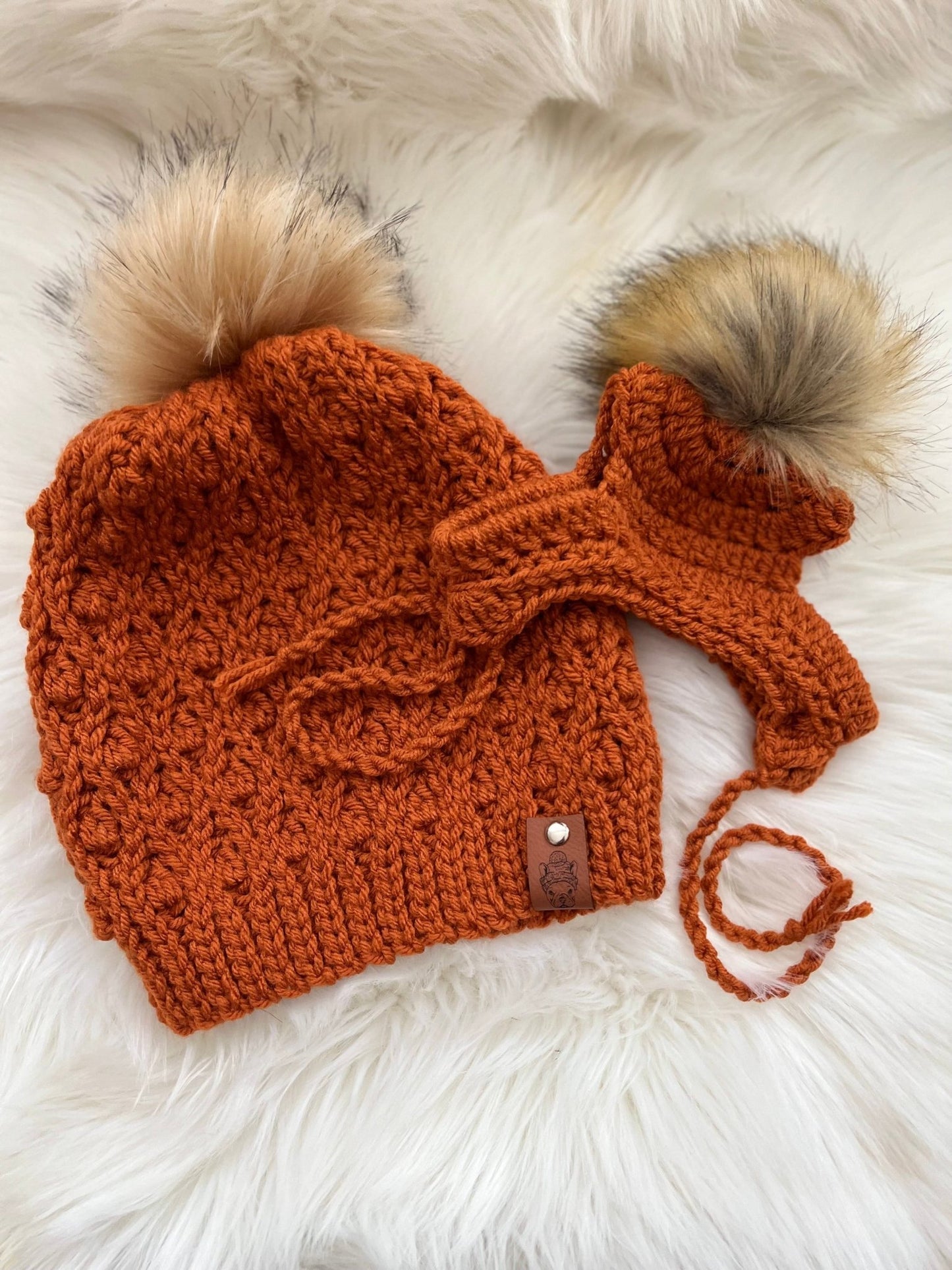 Pumpkin spice Frenchie Mama matching beanie set Rae Dunn Mug - FancyBull Creations