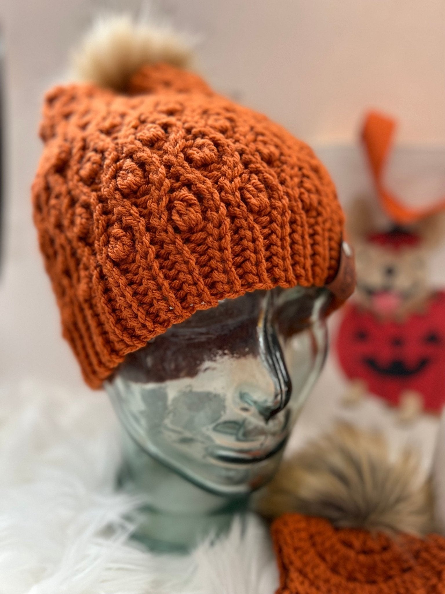 Pumpkin spice Frenchie Mama matching beanie set Rae Dunn Mug - FancyBull Creations