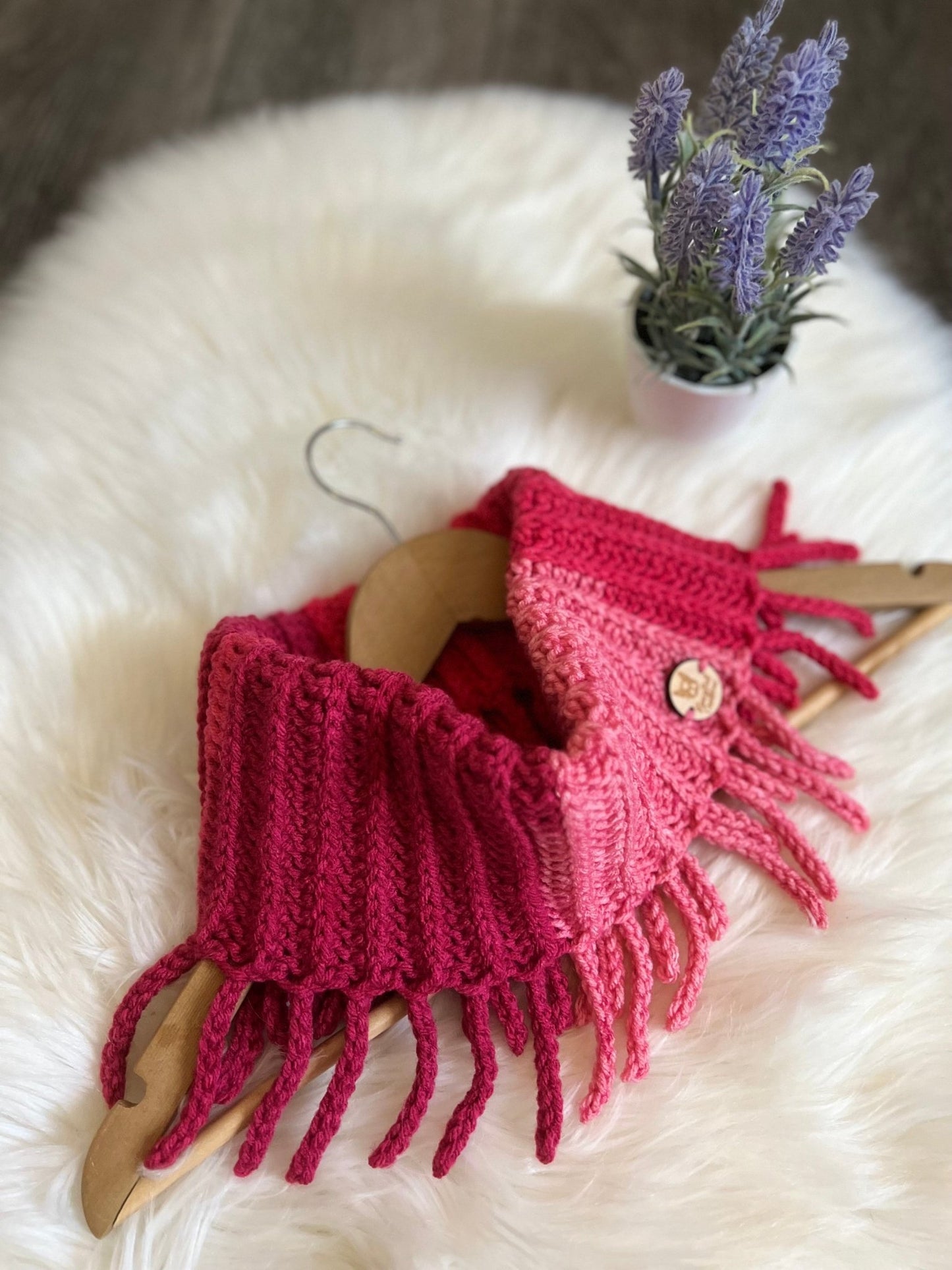 "Raspberry" Child Size Neck Warmer Cowl Snood - FancyBull Creations