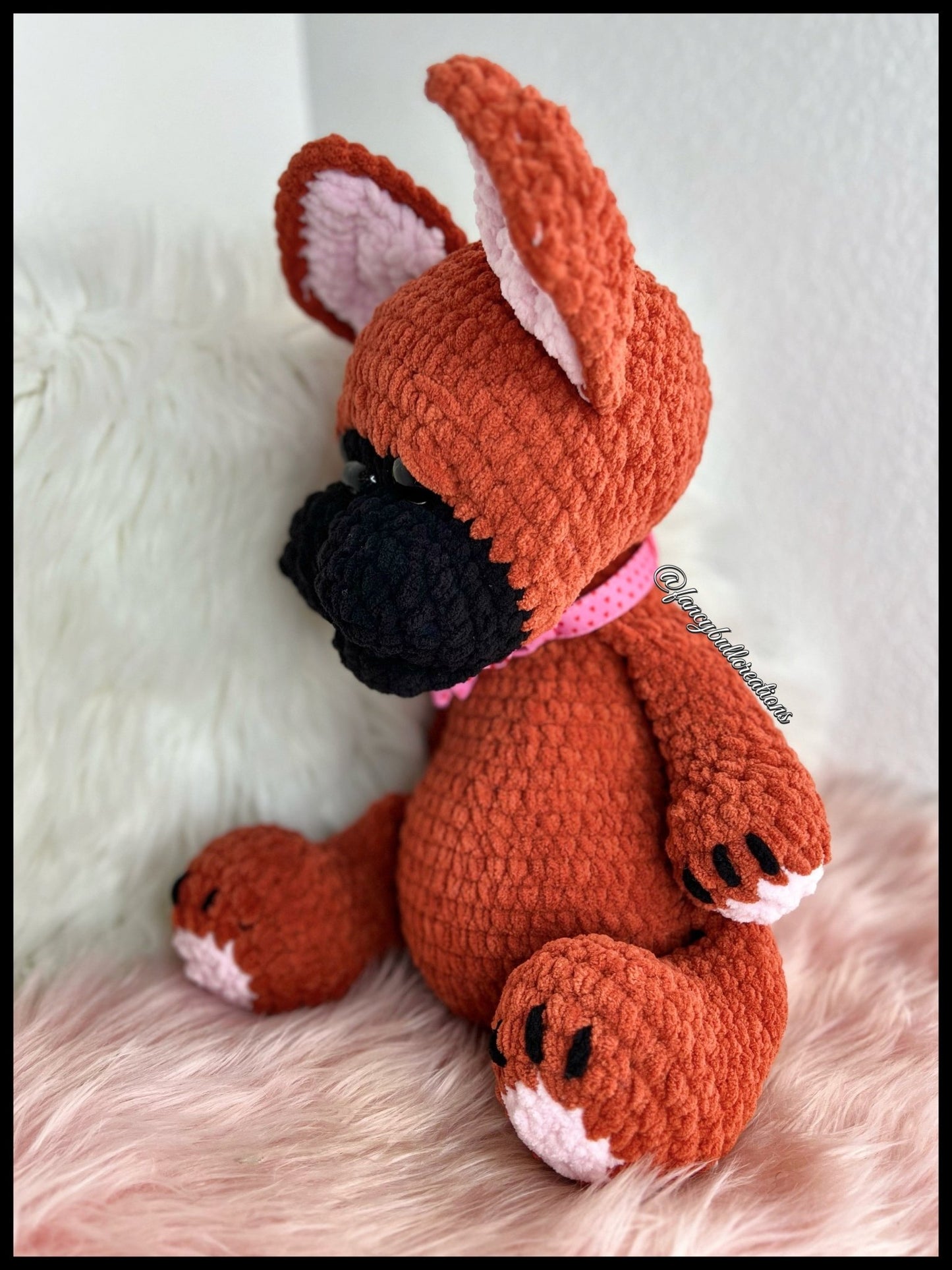 Red Fawn French Bulldog crochet Plushie - FancyBull Creations