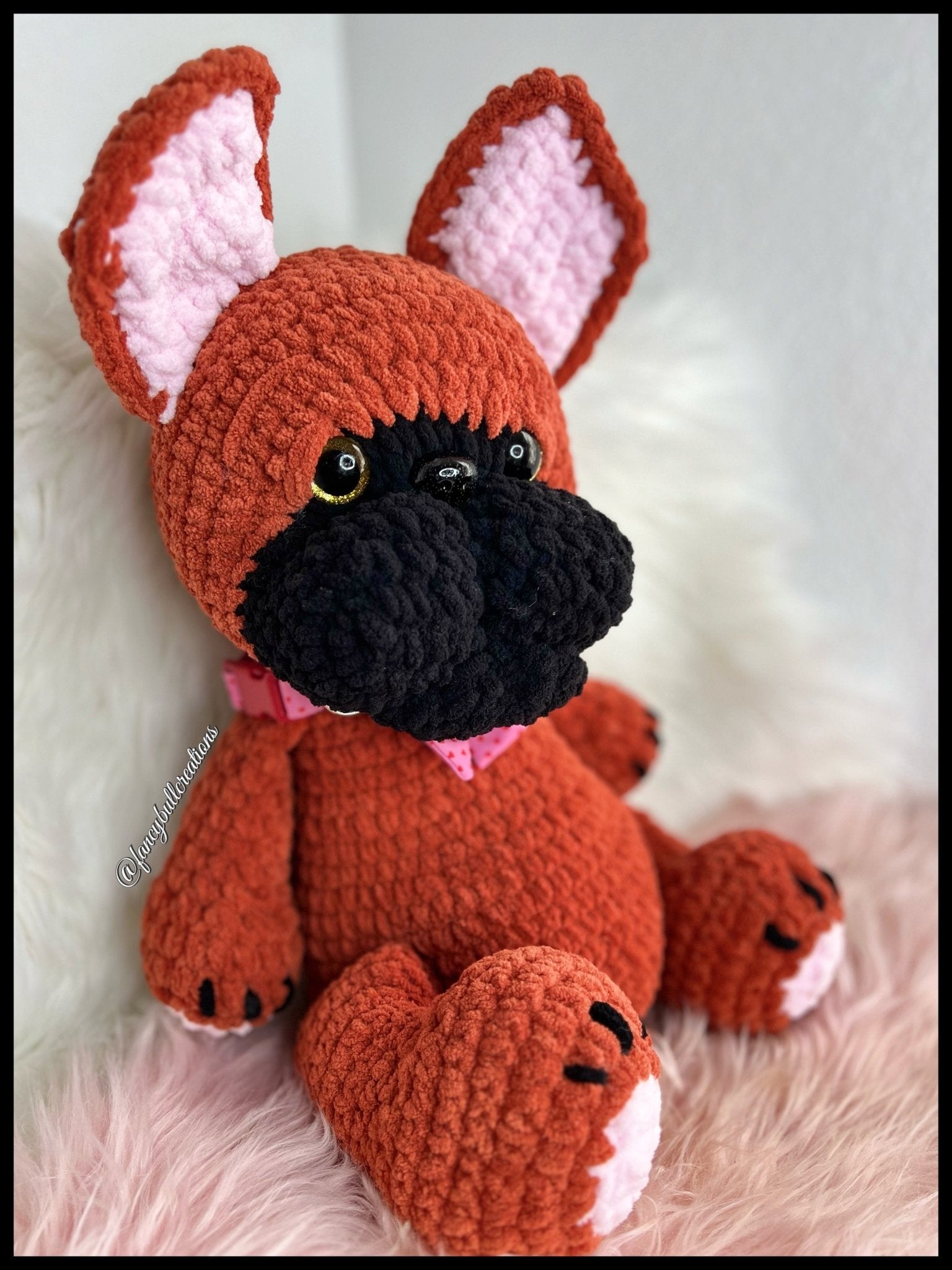 Red Fawn French Bulldog crochet Plushie - FancyBull Creations