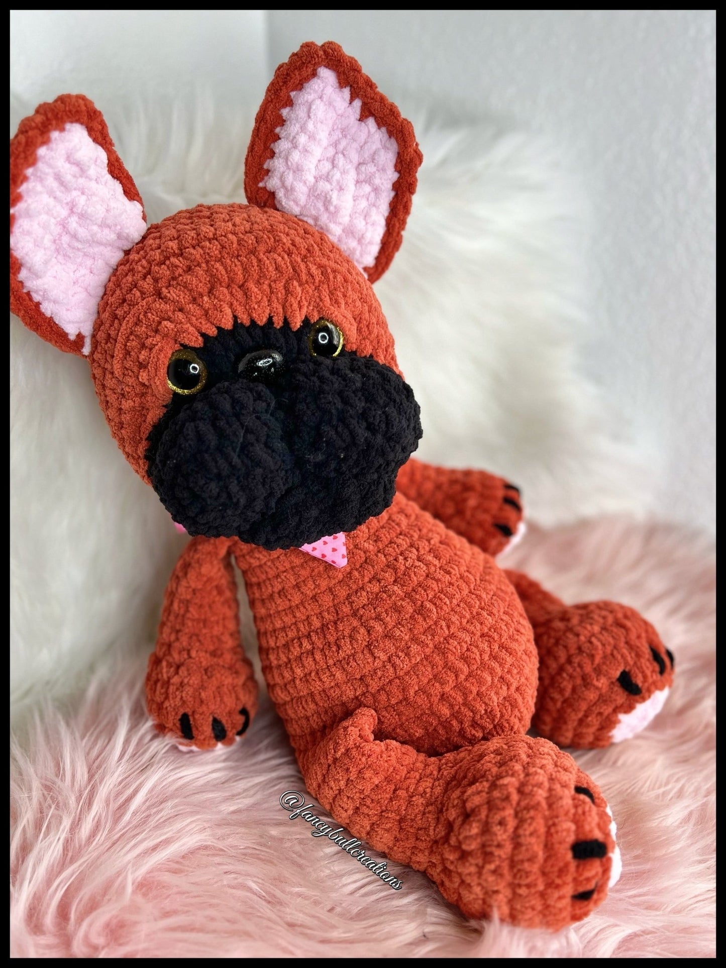 Red Fawn French Bulldog crochet Plushie - FancyBull Creations