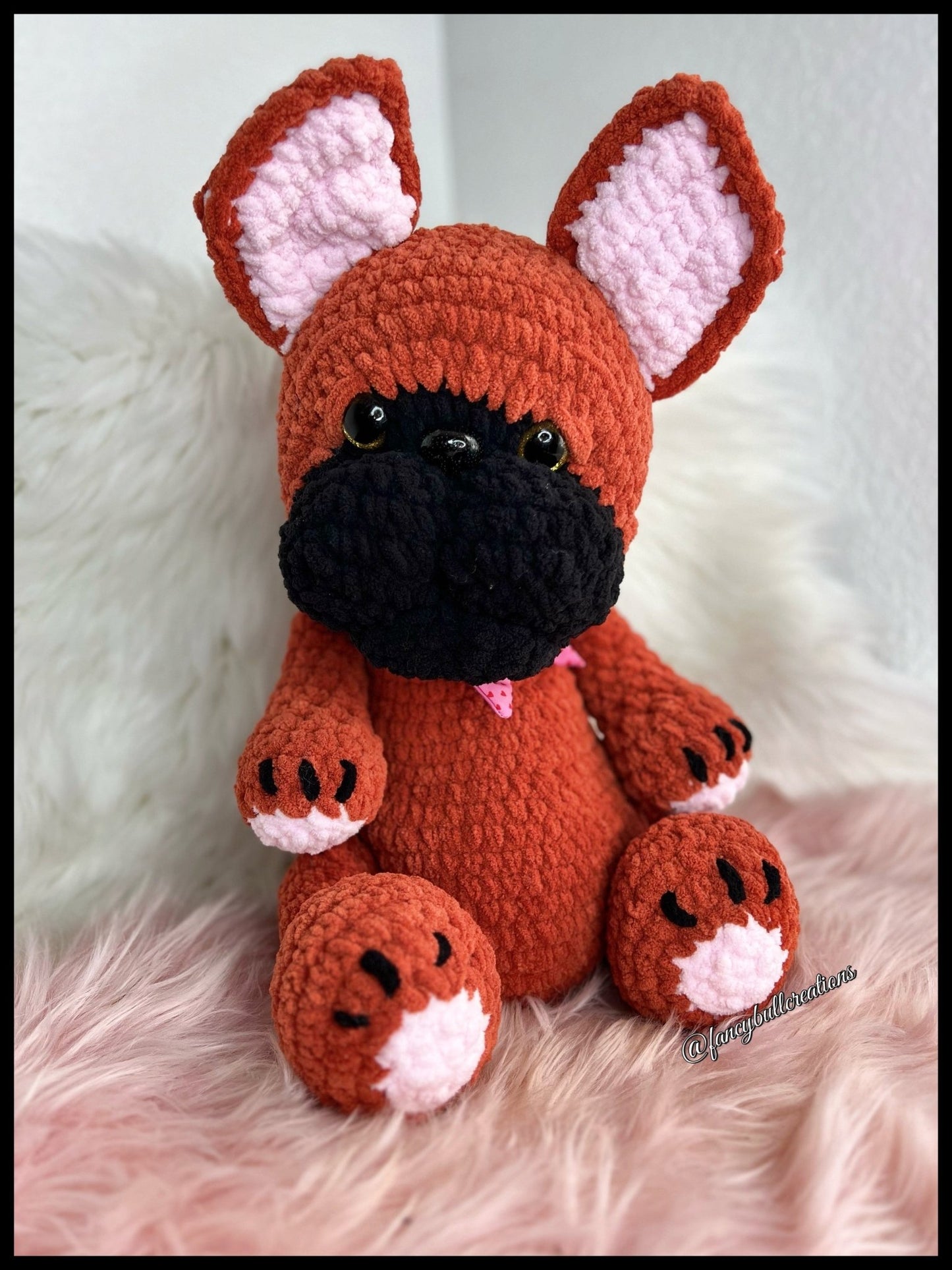 Red Fawn French Bulldog crochet Plushie - FancyBull Creations