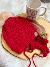 Load image into Gallery viewer, Red Mommy and Matching Puppy Beanie Hat Set - FancyBull Creations