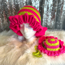 Load image into Gallery viewer, Ruffle Hat Mommy and Matching Puppy Hat Set - FancyBull Creations