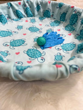 Load image into Gallery viewer, Small Fleece newborn puppy Whelping Pool Cover Sea Turtle Print - FancyBull Creations