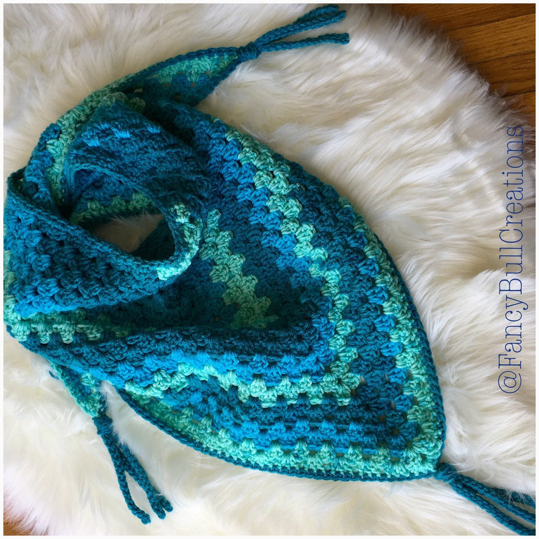 Triangle Bandana Winter Scarf Handmade Crochet - FancyBull Creations