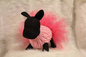 Valentine's Day puppy ballerina sweater dress - FancyBull Creations