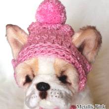 Load image into Gallery viewer, Handmade Crochet puppy dog beanie hat French Bulldog FANCYBULL CREATIONS