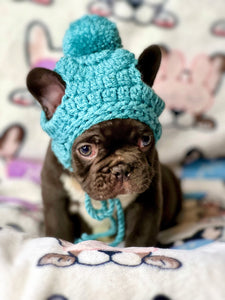 Handmade crochet heart puppy dog hat